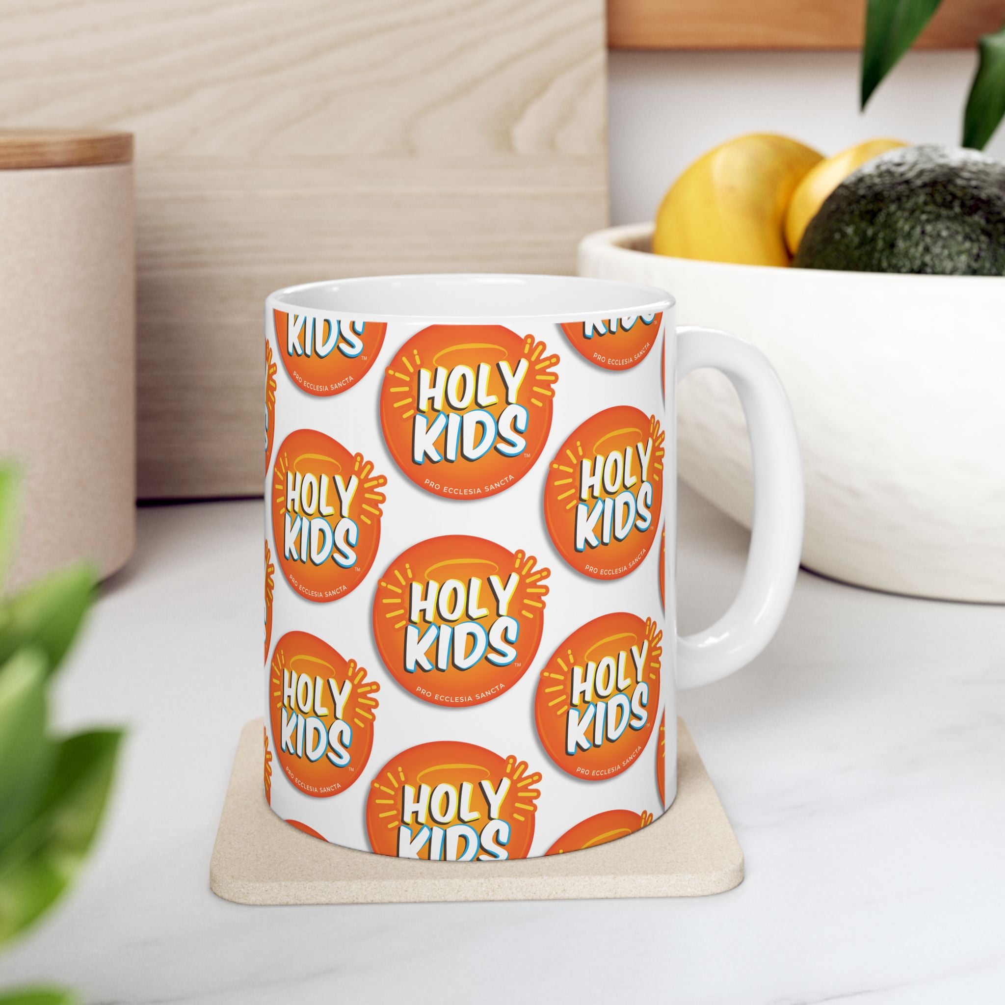 Holy Kids Ceramic Mug | Fun Kids Gift, Bright Morning Cup, Family Coffee Mug, Playful Beverage Holder, Cheerful Kitchen Decor