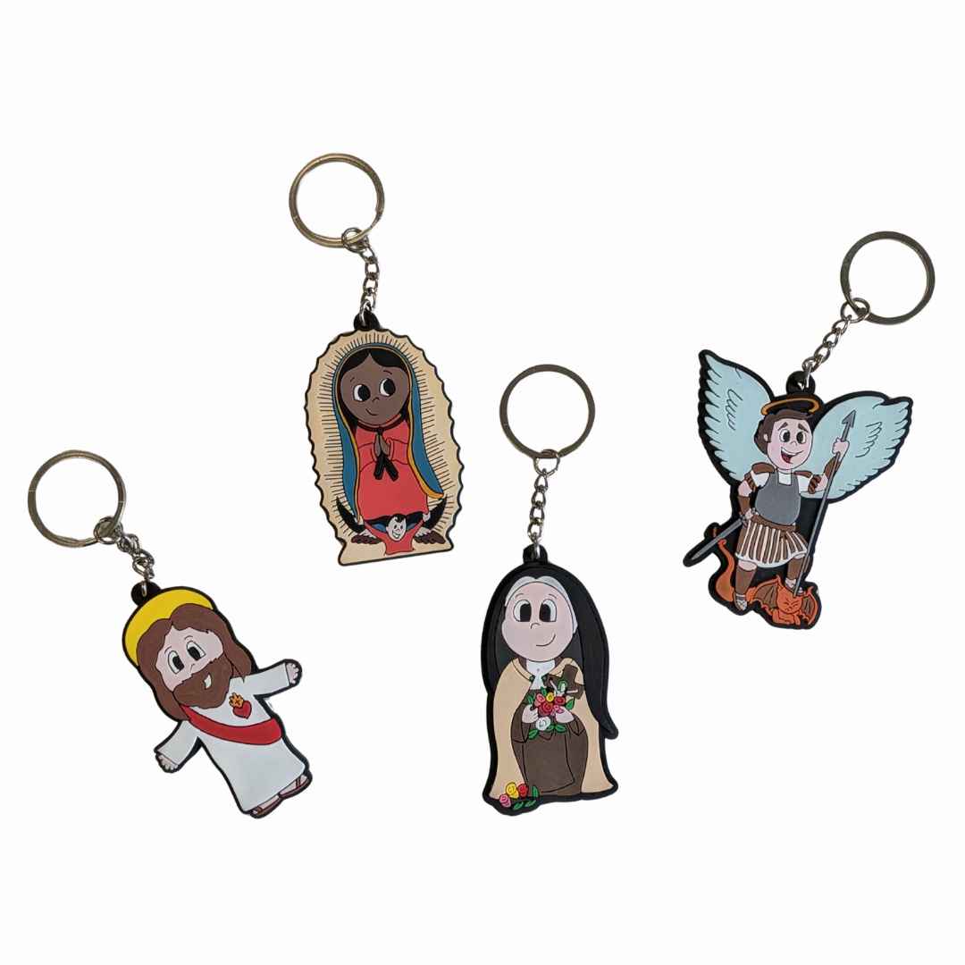 Heavenly Friends Keychain Collection - Cartoon Saints for Kids