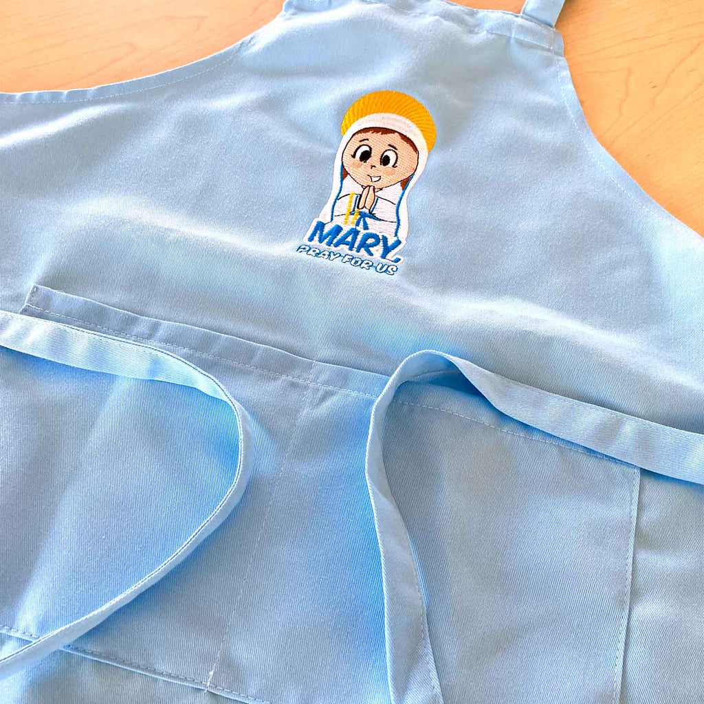 Holy Helpers Aprons - Sacred Heart & Mary Cartoon Designs for Kids