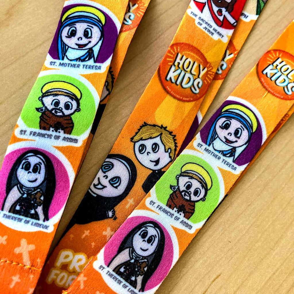 Heavenly Friends Lanyard - Cartoon Saints Design for Kids - Pack of 10