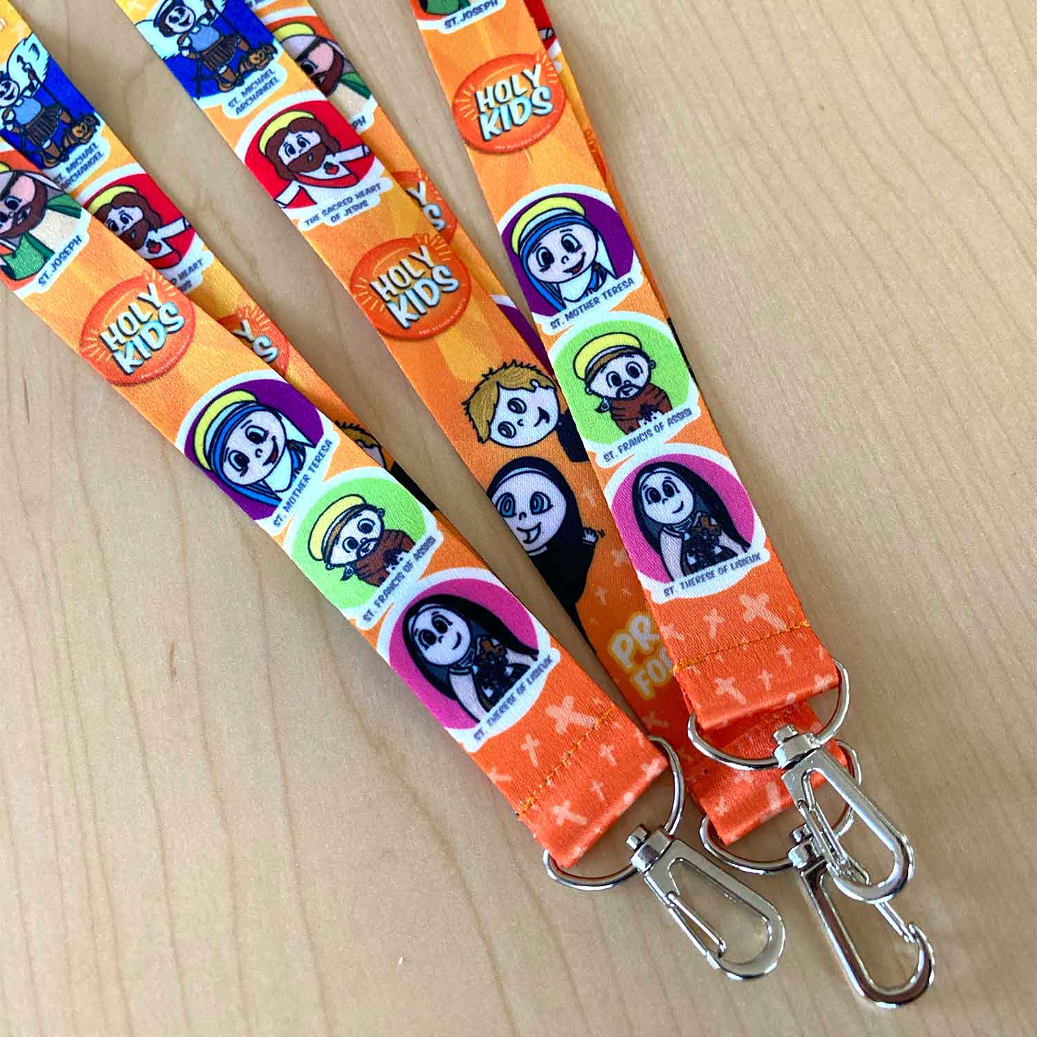 Heavenly Friends Lanyard - Cartoon Saints Design for Kids - Pack of 10